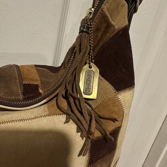 🍂 EUC  Vintage Coach Patchwork Suede Hobo Bag 9331🍂 - Picture 16 of 16